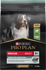 Сухой корм PRO PLAN® для взрослых собак средних пород с чувствительным пищеварением, с высоким содержанием ягненка