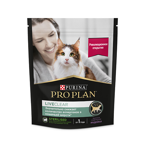 PRO PLAN® LIVECLEAR® для взрослых стерилизованных кошек с индейкой, 400 г