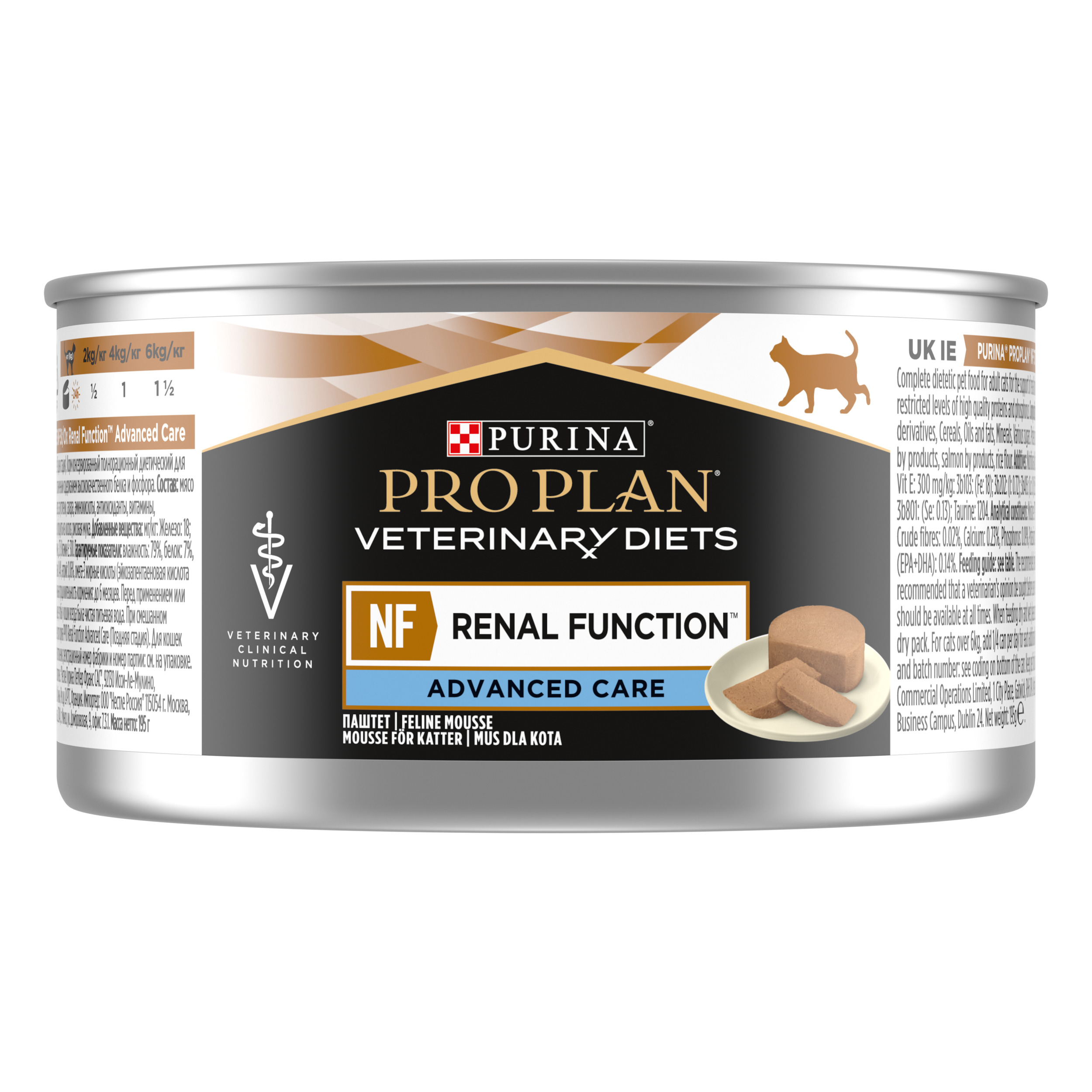 PRO PLAN® VETERINARY DIETS NF Renal Function Advanced care (Поздняя стадия) для поддержания функции почек при хронической почечной недостаточности, паштет, 195 г