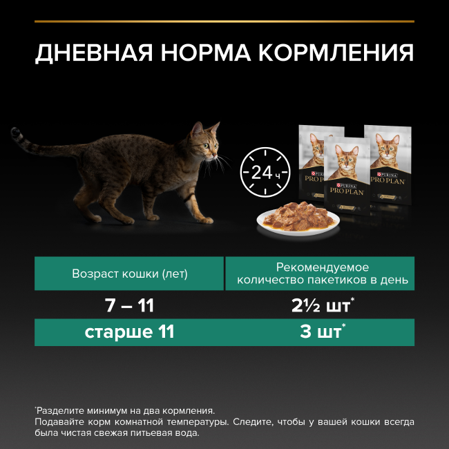 PRO PLAN® Senior 7+ MAINTENANCE для взрослых кошек старше 7 лет, с индейкой в соусе