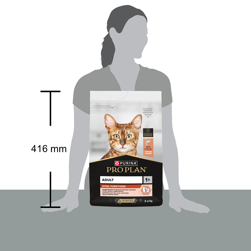 PRO PLAN® VITAL FUNCTIONS для взрослых кошек для поддержания функций почек, мозга и иммунитета, с высоким содержанием лосося