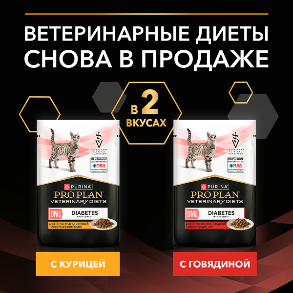 Влажный корм для кошек диетический PURINA® PRO PLAN® VETERINARY DIETS DM St/Ox Diabetes Management при диабете, с курицей - 2