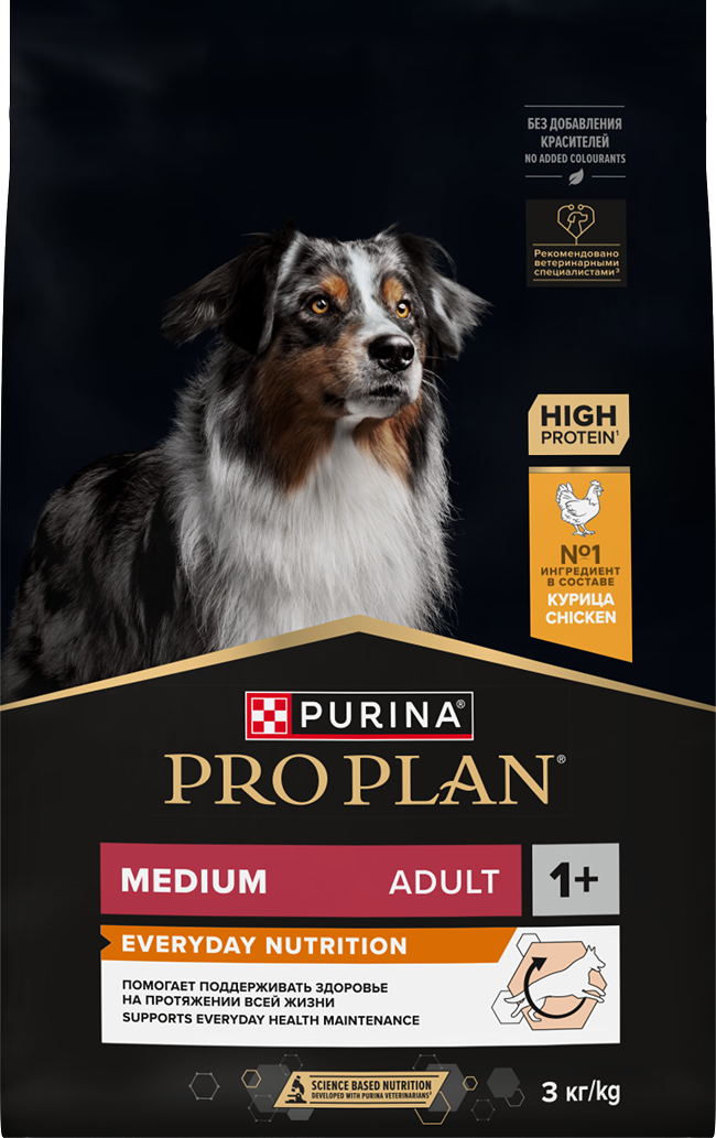 PRO PLAN® EVERYDAY NUTRITION для взрослых собак средних пород, с высоким содержанием курицы