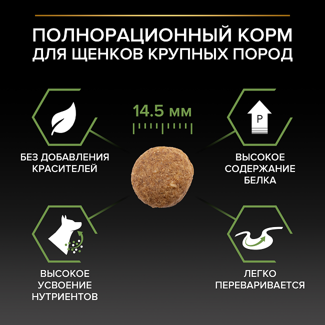 PRO PLAN® HEALTHY START для щенков крупных пород с мощным телосложением, с высоким содержанием курицы