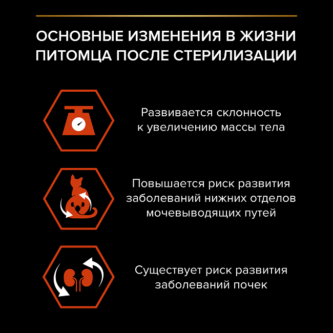 PRO PLAN® Sterilised VITAL FUNCTIONS для стерилизованных кошек для поддержания функций почек, мозга и иммунитета с лососем