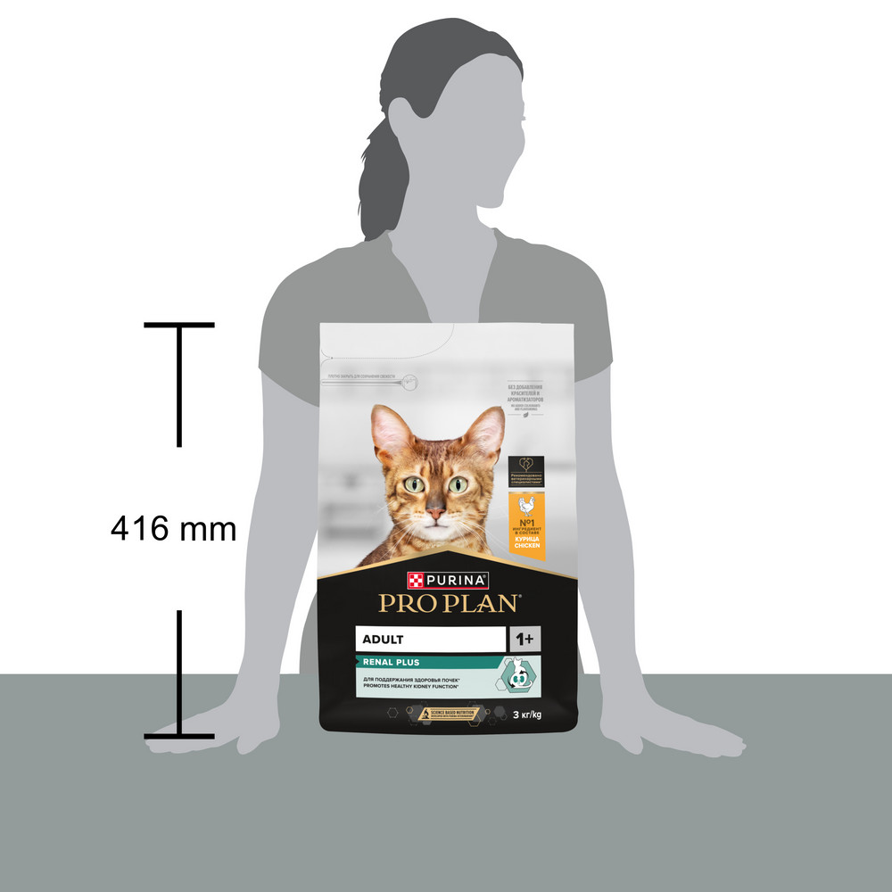 PRO PLAN® Adult RENAL PLUS для взрослых кошек, с высоким содержанием курицы