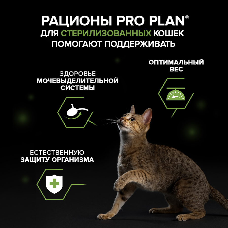 Влажный корм PRO PLAN® Sterilised MAINTENANCE для взрослых стерилизованных кошек, паштет с индейкой