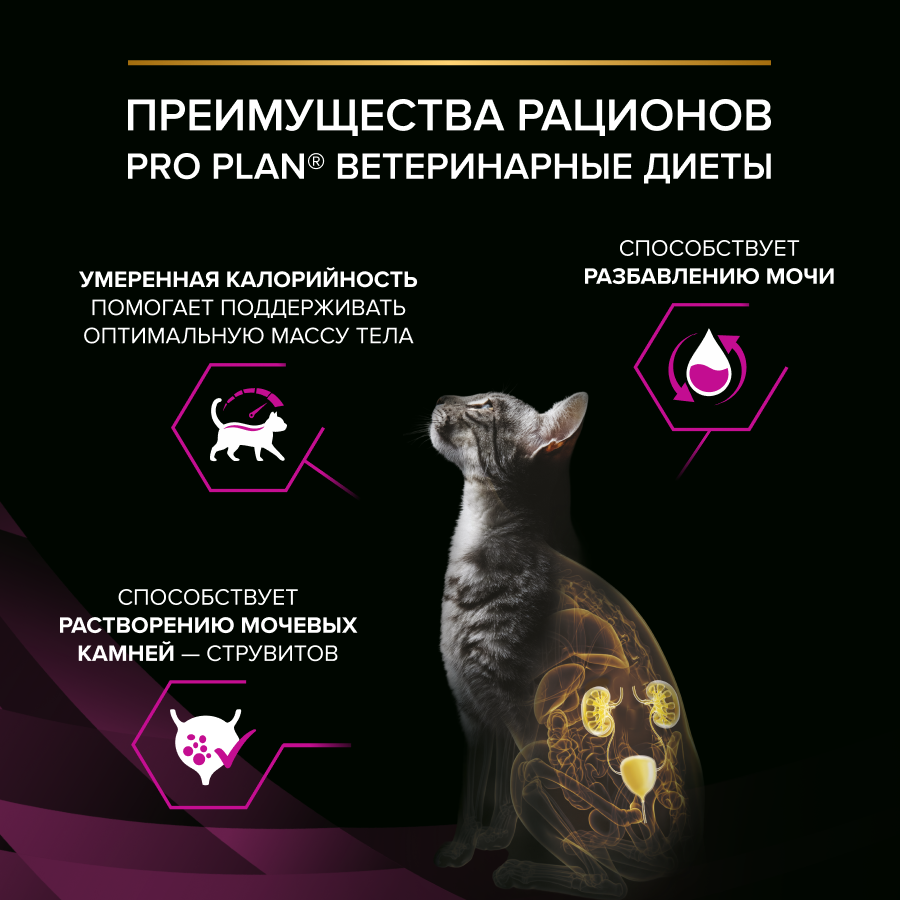 Влажный корм для кошек диетический PURINA® PRO PLAN® VETERINARY DIETS UR ST/OX Urinary при болезнях нижних отделов мочевыводящих путей, с курицей