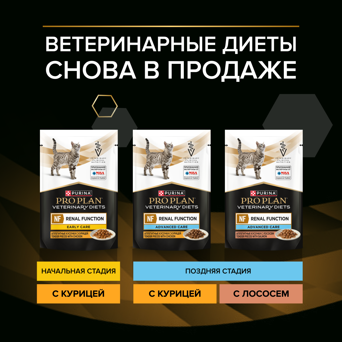 Влажный корм для кошек диетический PRO PLAN®VETERINARY DIETS NF Renal Function Advanced Care для поддержания функции почек при хронической почечной недостаточности, с лососем