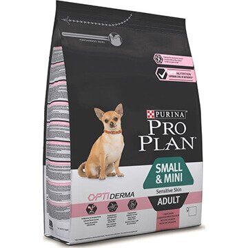 PRO PLAN® OPTIDERMA® для взрослых собак мелких и карликовых пород с чувствительной кожей, с высоким содержанием лосося