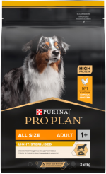 Сухой корм PRO PLAN® для взрослых собак всех пород склонных к избыточному весу и/или стерилизованных, с высоким содержанием курицы
