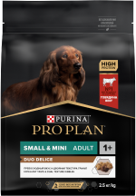 PRO PLAN® DUO DELICE для взрослых собак мелких и карликовых пород с двойной текстурой гранул, с высоким содержанием говядины