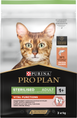 PRO PLAN® Sterilised VITAL FUNCTIONS для стерилизованных кошек для поддержания функций почек, мозга и иммунитета с лососем