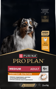 PRO PLAN® EVERYDAY NUTRITION для взрослых собак средних пород, с высоким содержанием курицы
