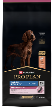 PRO PLAN® SENSITIVE SKIN для взрослых собак крупных пород с атлетическим телосложением с чувствительной кожей, с высоким содержанием лосося