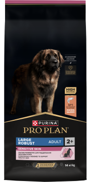 PRO PLAN® SENSITIVE SKIN для взрослых собак крупных пород с мощным телосложением с чувствительной кожей, с высоким содержанием лосося
