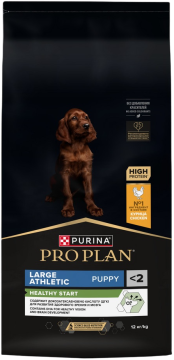PRO PLAN® HEALTHY START для щенков крупных пород с атлетическим телосложением, с высоким содержанием курицы