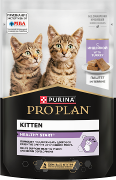Влажный корм PRO PLAN® HEALTHY START для котят, беременных и кормящих кошек, паштет с индейкой