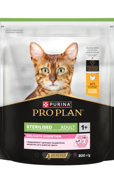 Сухой корм PRO PLAN® Sterilised Adult DELICATE DIGESTION для взрослых стерилизованных кошек с чувствительным пищеварением, с высоким содержанием курицы