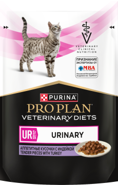Влажный корм для кошек диетический PRO PLAN® VETERINARY DIETS UR ST/OX Urinary при болезнях нижних отделов мочевыводящих путей, с индейкой