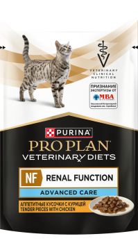 Влажный корм для кошек диетический PRO PLAN®VETERINARY DIETS NF Renal Function Advanced Care для поддержания функции почек при хронической почечной недостаточности,с курицей