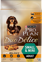 PRO PLAN® DUO DÉLICE для взрослых собак мелких и карликовых пород с комплексом OPTIBALANCE®, с курицей