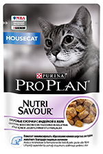 PRO PLAN® NUTRISAVOUR® HOUSECAT ДЛЯ ВЗРОСЛЫХ КОШЕК, ЖИВУЩИХ ДОМА, С ИНДЕЙКОЙ В ЖЕЛЕ