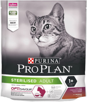 Pro Plan® Sterilised OPTISAVOUR для стерилизованных кошек, с высоким содержанием утки и c печенью