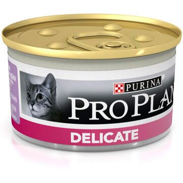 PRO PLAN® DELICATE для взрослых кошек с чувствительным пищеварением, паштет с индейкой