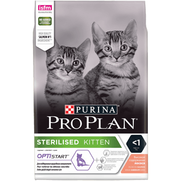 PRO PLAN® STERILISED KITTEN для стерилизованных котят, с высоким содержанием лосося