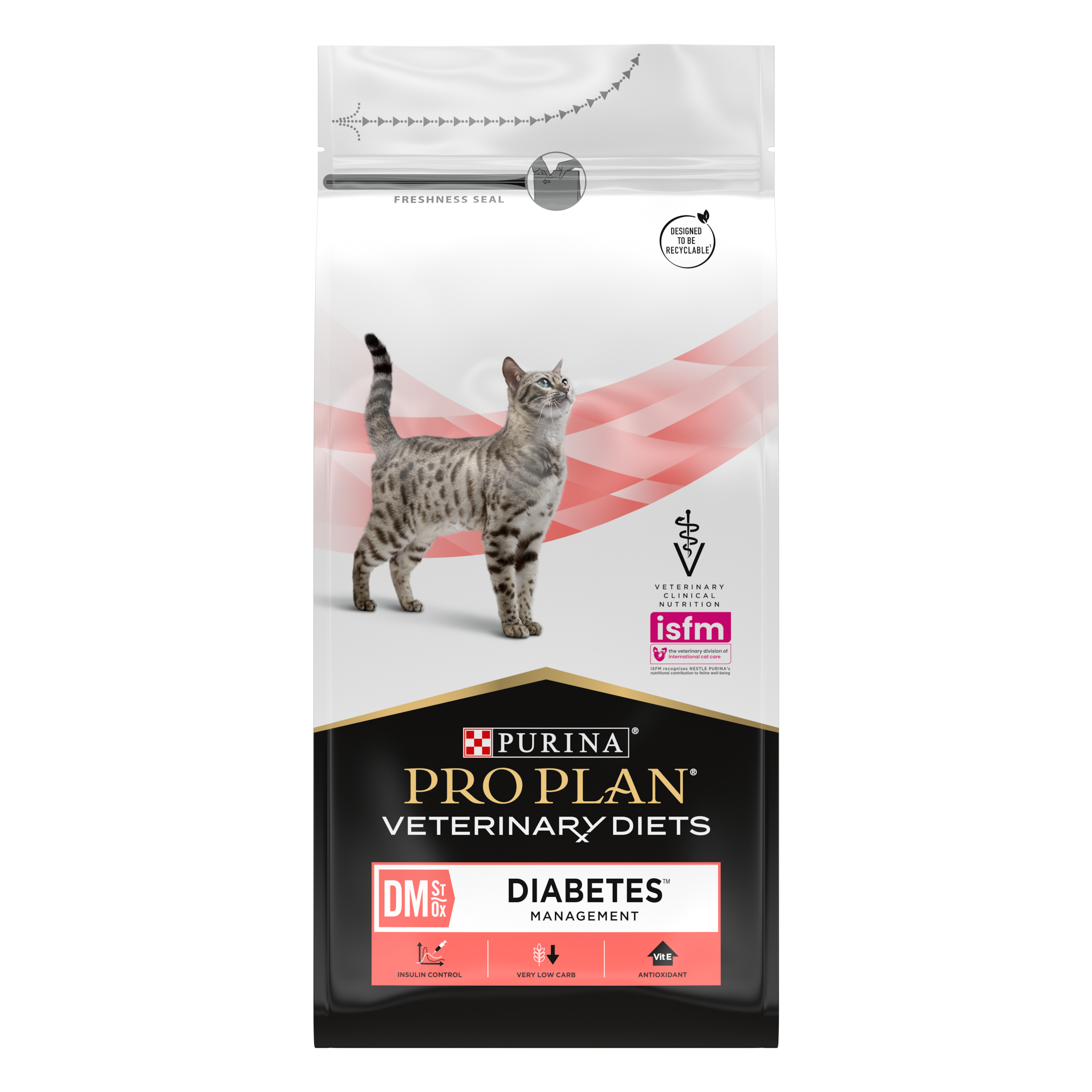 Сухой корм полнорационный диетический PRO PLAN® Veterinary Diets DM St/Ox Diabetes Management для взрослых кошек для регуляции поступления глюкозы (при сахарном диабете) с низким уровнем сахаров (моно- и дисахаридов)