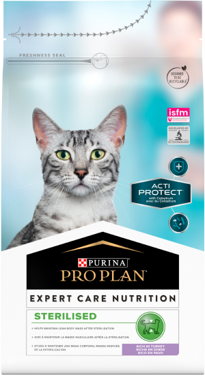 PRO PLAN® ACTI PROTECT® для стерилизованных кошек и кастрированных котов, с высоким содержанием индейки, Пакет, 1,5кг