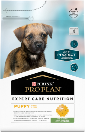 PRO PLAN® ACTI PROTECT®, для щенков мелких и карликовых пород с чувствительным пищеварением, с высоким содержанием ягненка, Пакет, 3кг