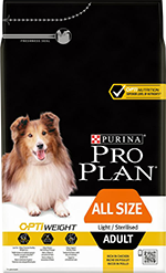 PRO PLAN® OPTIWEIGHT для склонных к избыточному весу или стерилизованных взрослых собак