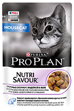 PRO PLAN® NUTRISAVOUR® Housecat для домашних кошек, с индейкой в желе