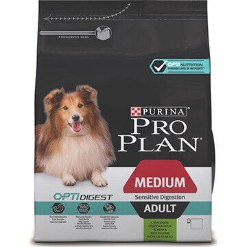 PRO PLAN® OPTIDIGEST® для взрослых собак средних пород с чувствительным пищеварением, с ягненком