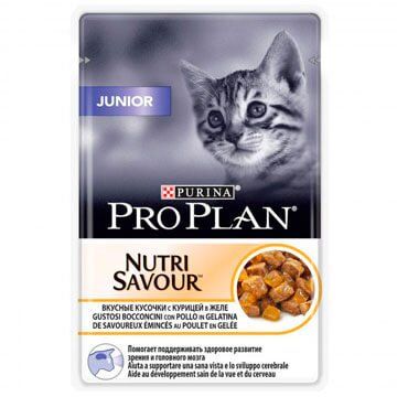 PRO PLAN® NUTRISAVOUR® JUNIOR ДЛЯ КОТЯТ, С КУРИЦЕЙ В ЖЕЛЕ